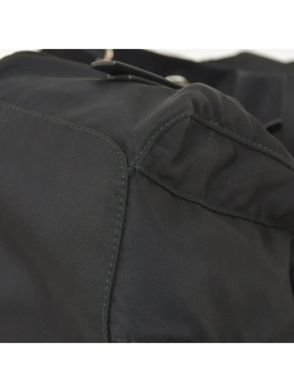Prada Tessuto Nylon Robot Backpack Saffiano Leather Studs Metal Black